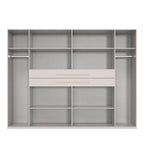 Drehtürenschrank Kleiderschrank B273/H210/T58 cm in Sandgrau mit  2 großen Schubkästen in Eiche Artisan Dekor / 22644