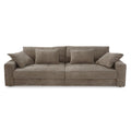 Big-Sofa mit 2 Bettkästen, Wellenunterfederung, Cord-Bezug Braun Taupe / 15264