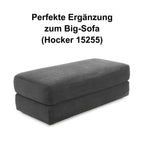 Big-Sofa mit 2 Bettkästen, Wellenunterfederung, Cord-Bezug Dunkelgrau / 15261