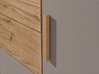Drehtürenschrank Kleiderschrank B273/H210/T58 cm in Sandgrau mit  2 großen Schubkästen in Eiche Artisan Dekor / 22644