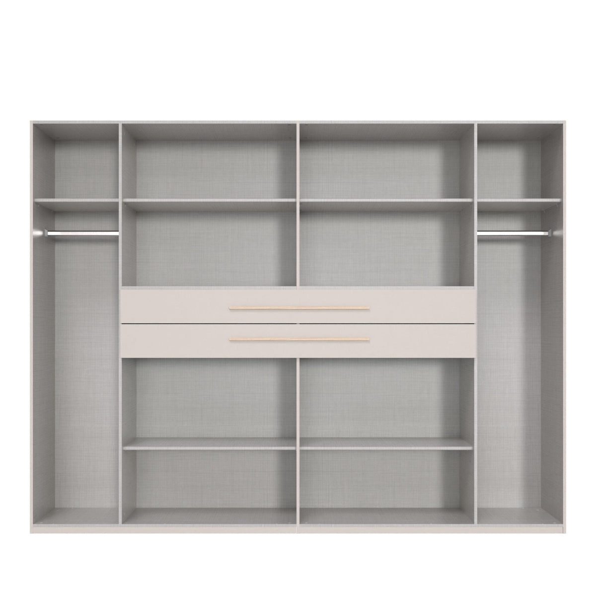 Drehtürenschrank Kleiderschrank B273/H210/T58 cm in Grafit mit  2 großen Schubkästen in Eiche Artisan Dekor / 22646