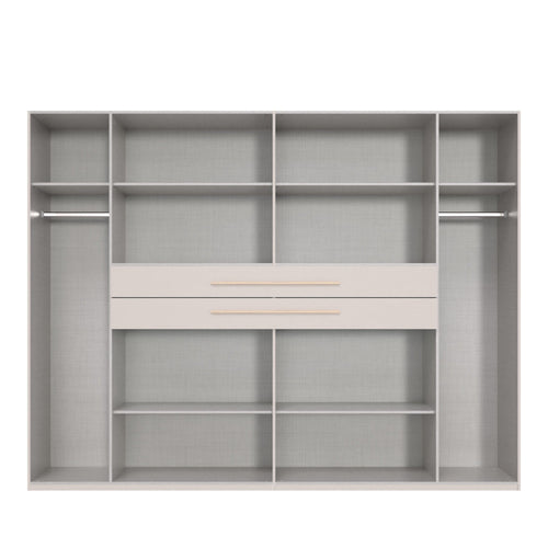 Drehtürenschrank Kleiderschrank B273/H210/T58 cm in Grafit mit  2 großen Schubkästen in Eiche Artisan Dekor / 22646