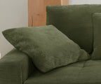 Big-Sofa mit 2 Bettkästen, Wellenunterfederung, Cord-Bezug Grün / 15262