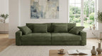 Big-Sofa mit 2 Bettkästen, Wellenunterfederung, Cord-Bezug Grün / 15262
