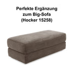 Big-Sofa mit 2 Bettkästen, Wellenunterfederung, Cord-Bezug Braun Taupe / 15264