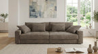 Big-Sofa mit 2 Bettkästen, Wellenunterfederung, Cord-Bezug Braun Taupe / 15264