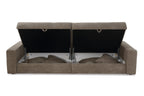 Big-Sofa mit 2 Bettkästen, Wellenunterfederung, Cord-Bezug Braun Taupe / 15264