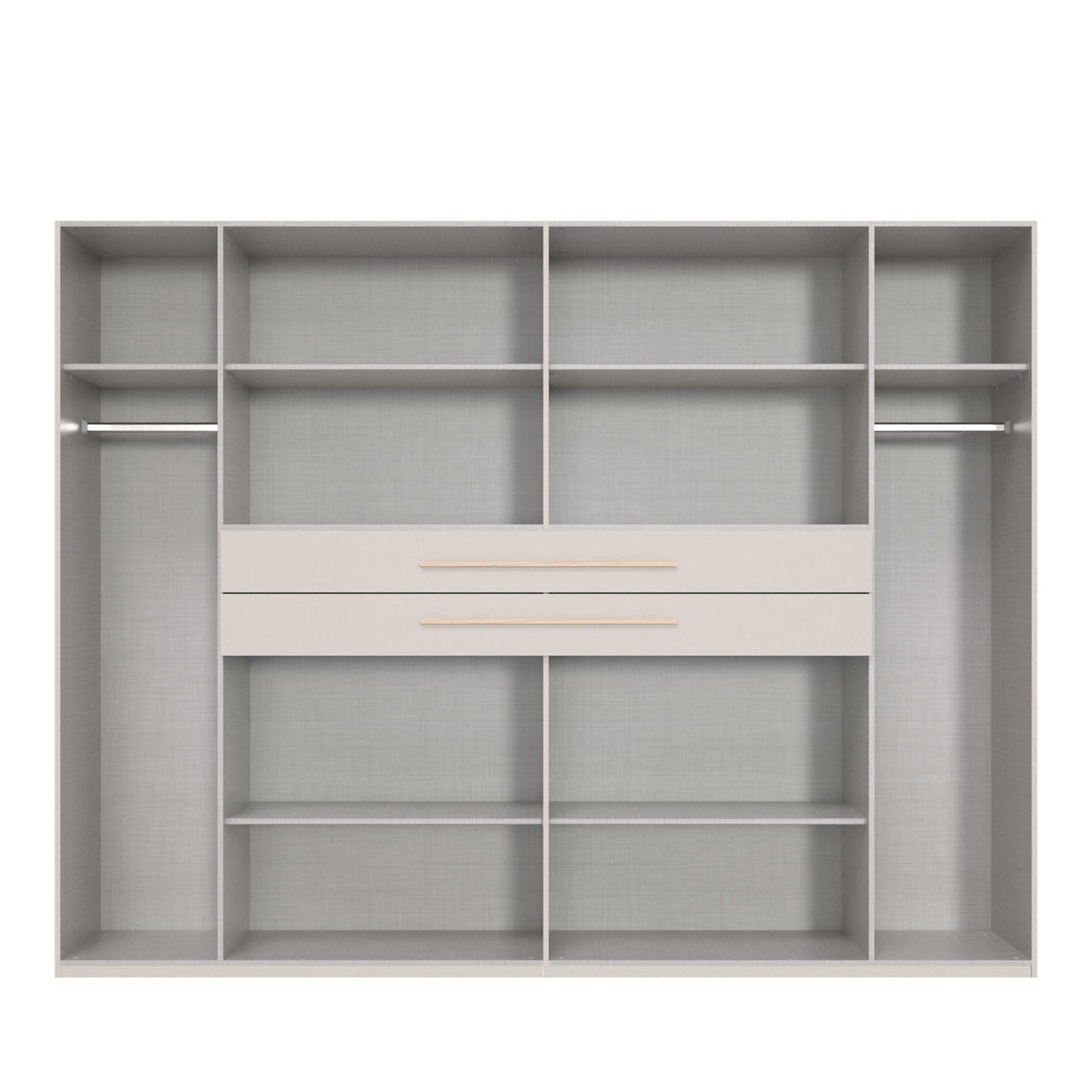 Drehtürenschrank Kleiderschrank B270/H208/T58 cm in Grafit mit 2 großen Schubkästen in Eiche Artisan Dekor / 22643