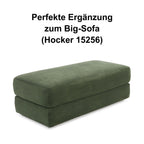 Big-Sofa mit 2 Bettkästen, Wellenunterfederung, Cord-Bezug Grün / 15262